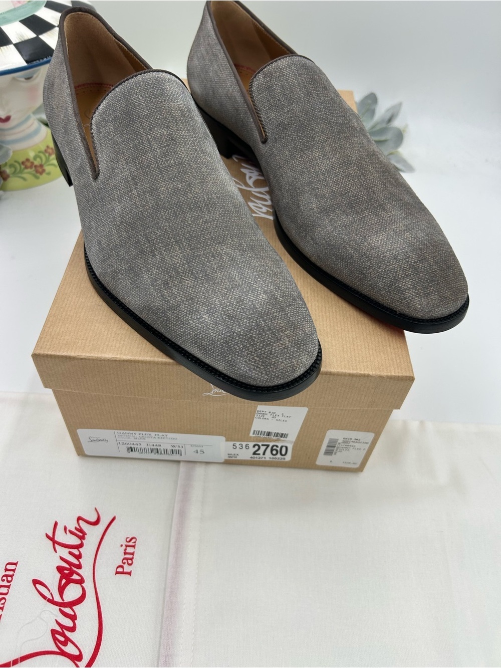 Men's Christian Louboutin, Danny, flat flex loafers size 45 made in Italy
